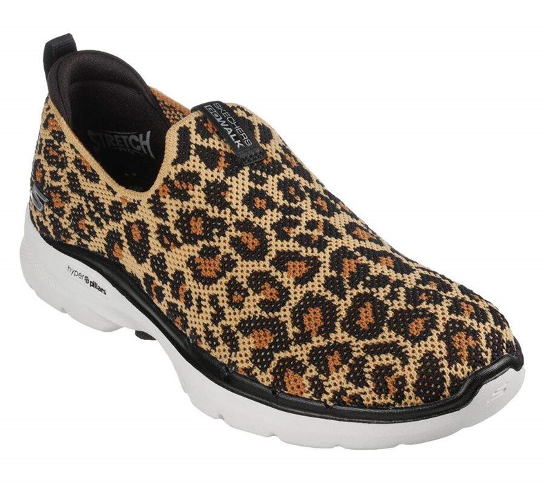 Dámské Trekové Boty Skechers GO WALK 6 - Lynx Leopard | FLXCKYE-51