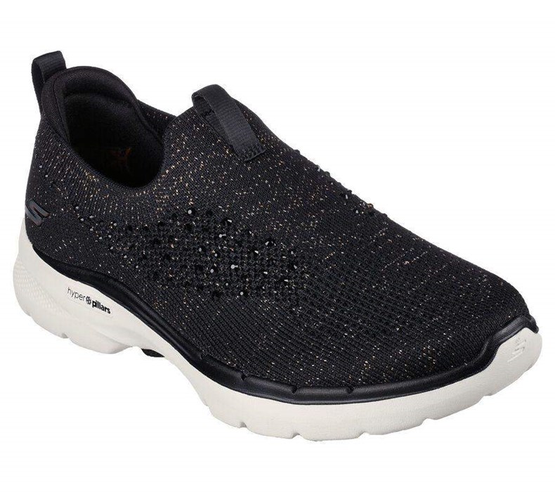 Dámské Trekové Boty Skechers GO WALK 6 - Adalia Černé | HWOMQSC-95