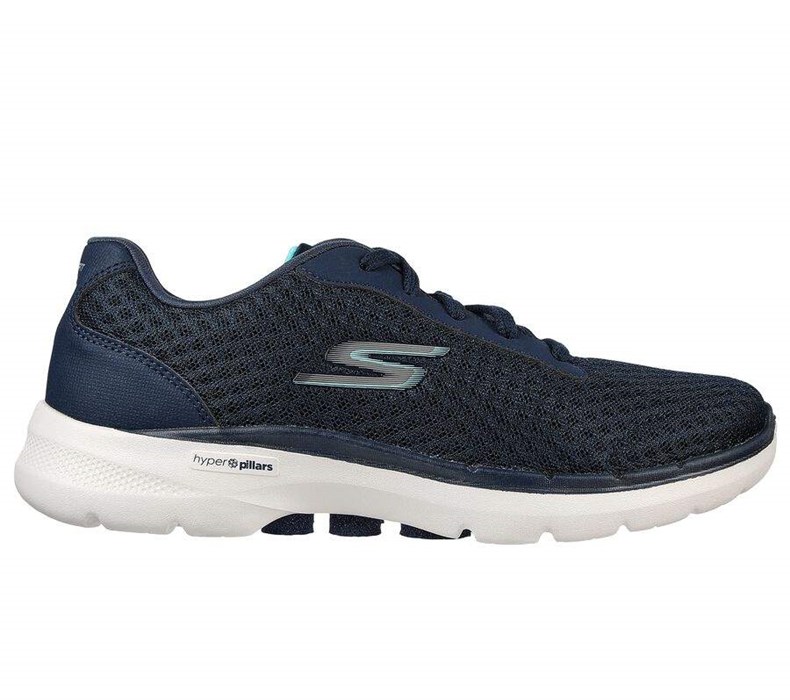 Dámské Trekové Boty Skechers GO WALK 6 - Iconic Vision Tmavě Blankyt Tyrkysové | MYGPNQJ-75