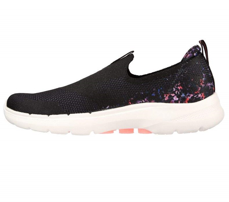 Dámské Trekové Boty Skechers GO WALK 6 - Floral Sunrise Černé Viacfarebný | YCBVGNM-91