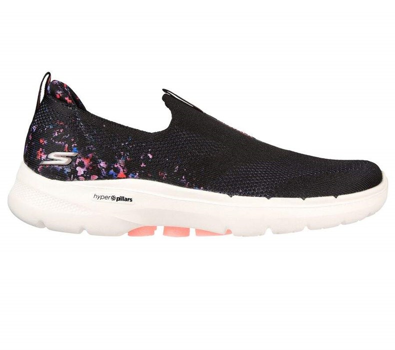 Dámské Trekové Boty Skechers GO WALK 6 - Floral Sunrise Černé Viacfarebný | YCBVGNM-91