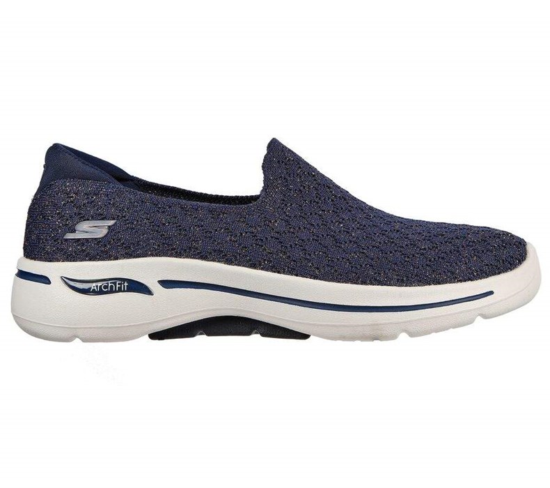 Dámské Trekové Boty Skechers GO WALK Arch Fit Tmavě Blankyt Šedé | AKGBTNL-56