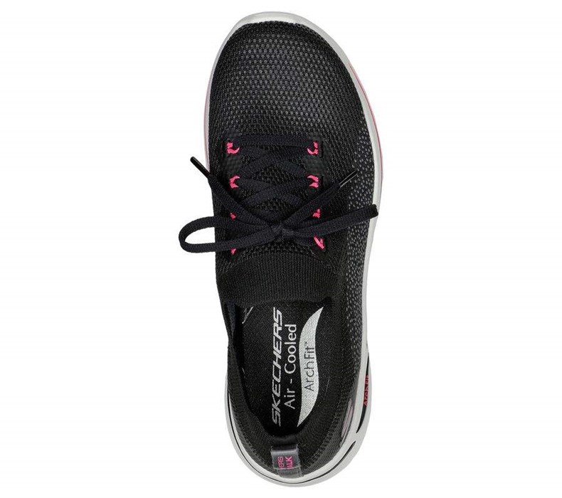 Dámské Trekové Boty Skechers GO WALK Arch Fit - Clancy Černé Růžové | DEHFRMP-80