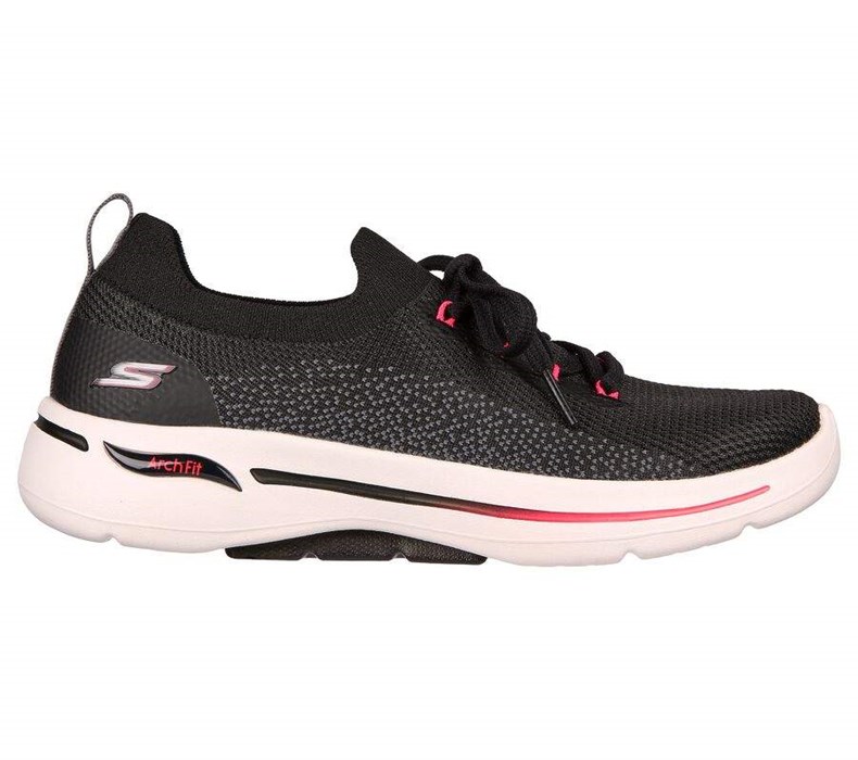 Dámské Trekové Boty Skechers GO WALK Arch Fit - Clancy Černé Růžové | DEHFRMP-80