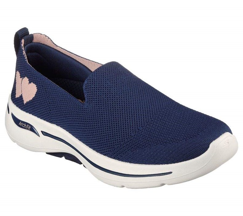 Dámské Trekové Boty Skechers GO WALK Arch Fit - Lovely Heart Tmavě Blankyt | GDSBYTJ-14