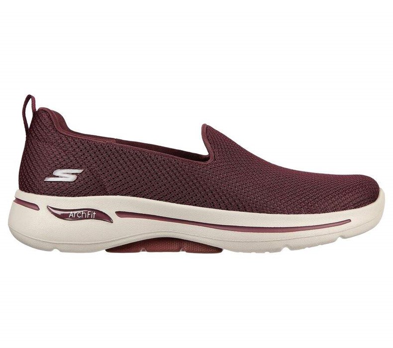 Dámské Trekové Boty Skechers GO WALK Arch Fit - Grateful Vínové | GMBDQCK-94