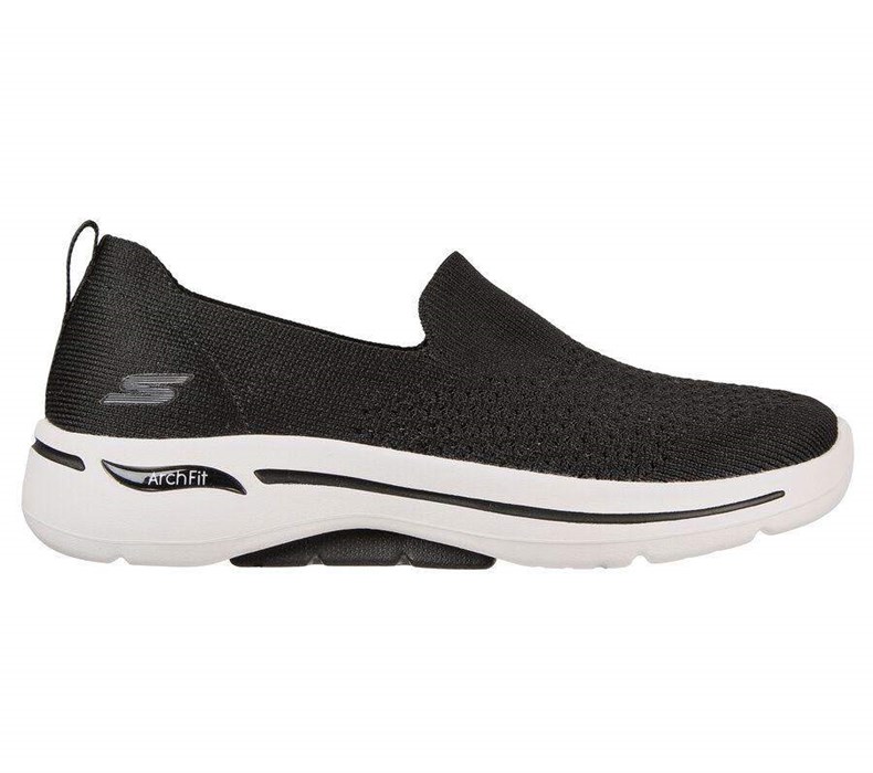 Dámské Trekové Boty Skechers GO WALK Arch Fit - Delora Černé Bílé | KJRCEDQ-70