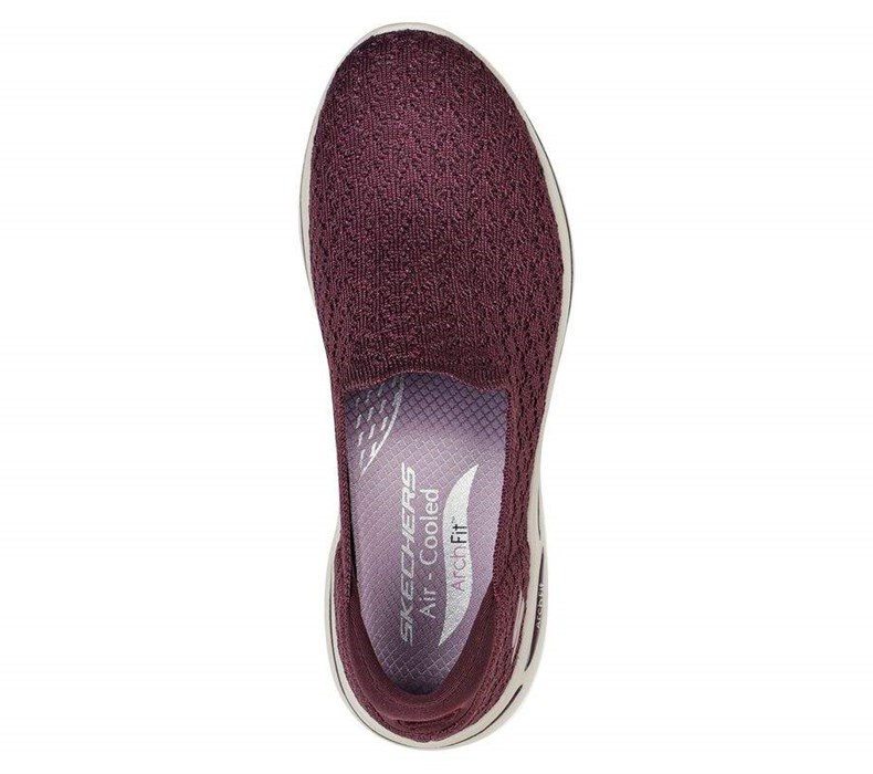 Dámské Trekové Boty Skechers GO WALK Arch Fit Vínové | MEUFGHR-79