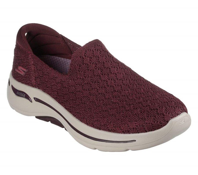 Dámské Trekové Boty Skechers GO WALK Arch Fit Vínové | MEUFGHR-79