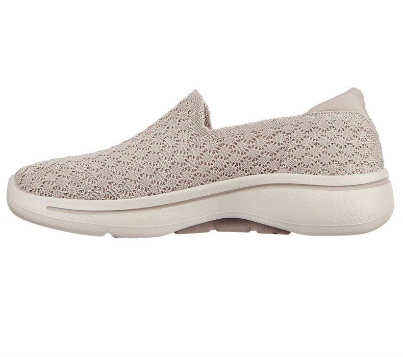 Dámské Trekové Boty Skechers GO WALK Arch Fit Šedé Hnědé | WUNMKJV-90