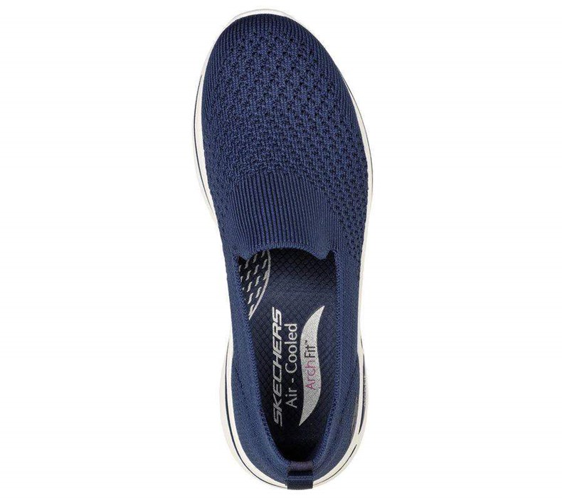 Dámské Trekové Boty Skechers GO WALK Arch Fit - Delora Tmavě Blankyt | ZUPBTFM-37