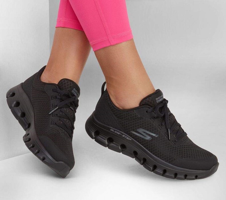 Dámské Trekové Boty Skechers GO WALK Glide-Step Flex - Summer Charm Černé | LRVOXMG-45