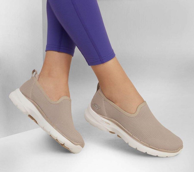 Dámské Trekové Boty Skechers GOwalk 6 - Clear Virtue Béžový | IDOJCNL-20