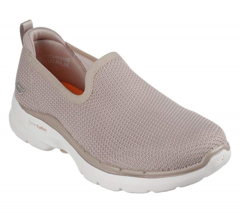 Dámské Trekové Boty Skechers GOwalk 6 - Clear Virtue Béžový | IDOJCNL-20