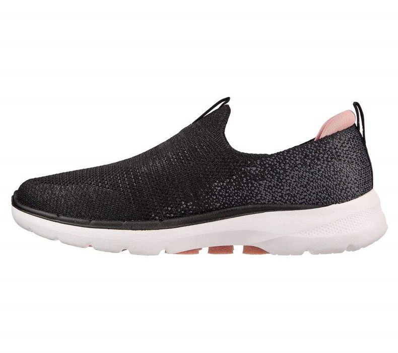 Dámské Trekové Boty Skechers GOwalk 6 - Glimmering Černé Růžové | IEKYFGP-71