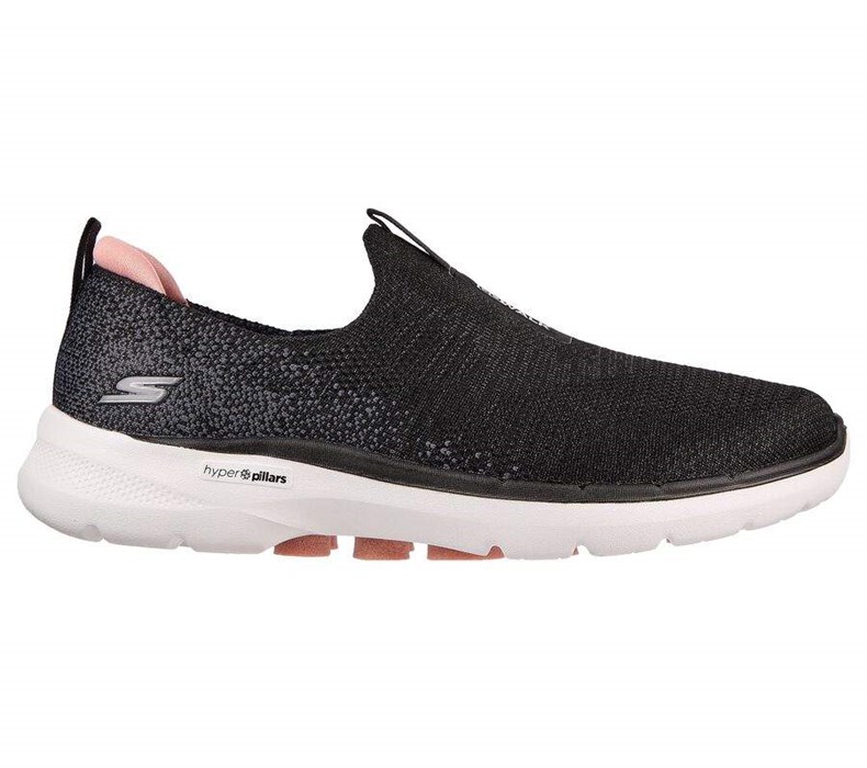 Dámské Trekové Boty Skechers GOwalk 6 - Glimmering Černé Růžové | IEKYFGP-71