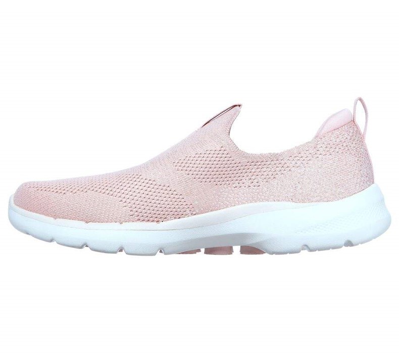 Dámské Trekové Boty Skechers GOwalk 6 - Glimmering Světle Růžové | OMKGETR-70