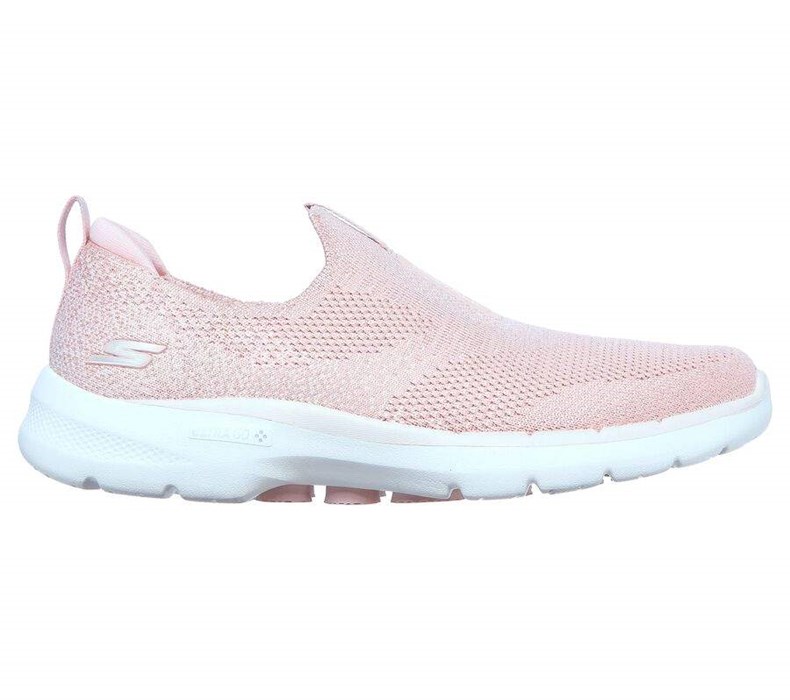 Dámské Trekové Boty Skechers GOwalk 6 - Glimmering Světle Růžové | OMKGETR-70