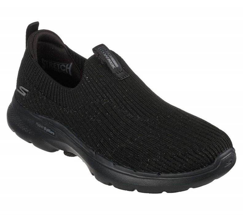 Dámské Trekové Boty Skechers GOwalk 6 - Ocean Crystal Černé | UBXEQAZ-64