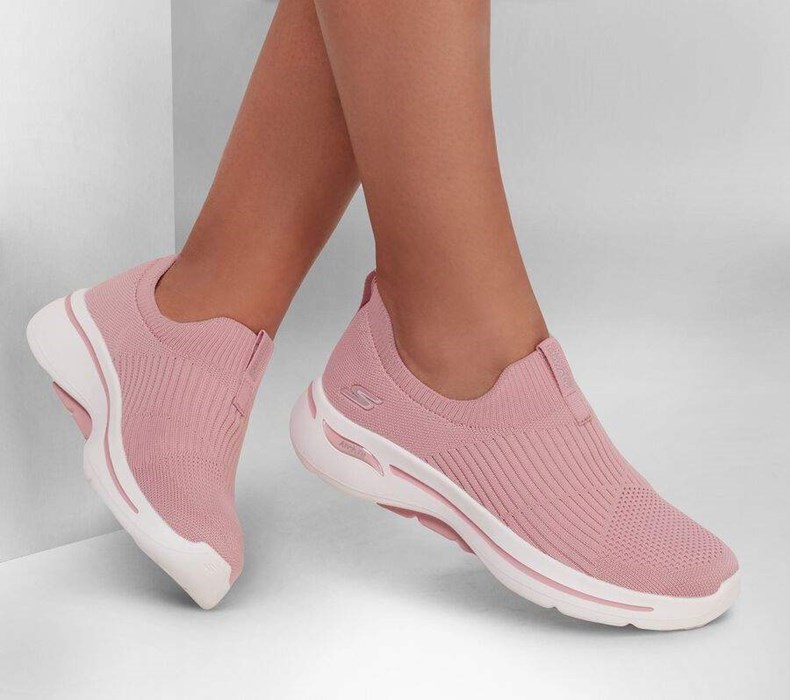 Dámské Trekové Boty Skechers GOwalk Arch Fit - Iconic Světle Růžové | LKWOUMS-62