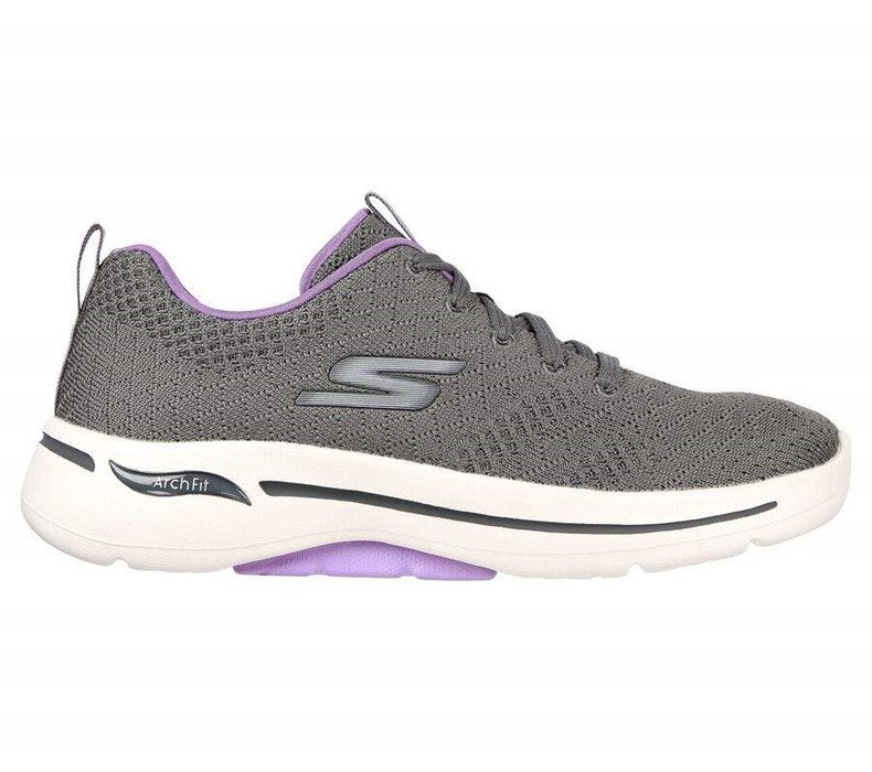 Dámské Trekové Boty Skechers GOwalk Arch Fit - Unify Šedé Levandule | SIDVTPM-10