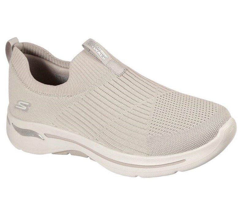 Dámské Trekové Boty Skechers GOwalk Arch Fit - Iconic Šedé Hnědé | YKGNIJV-87