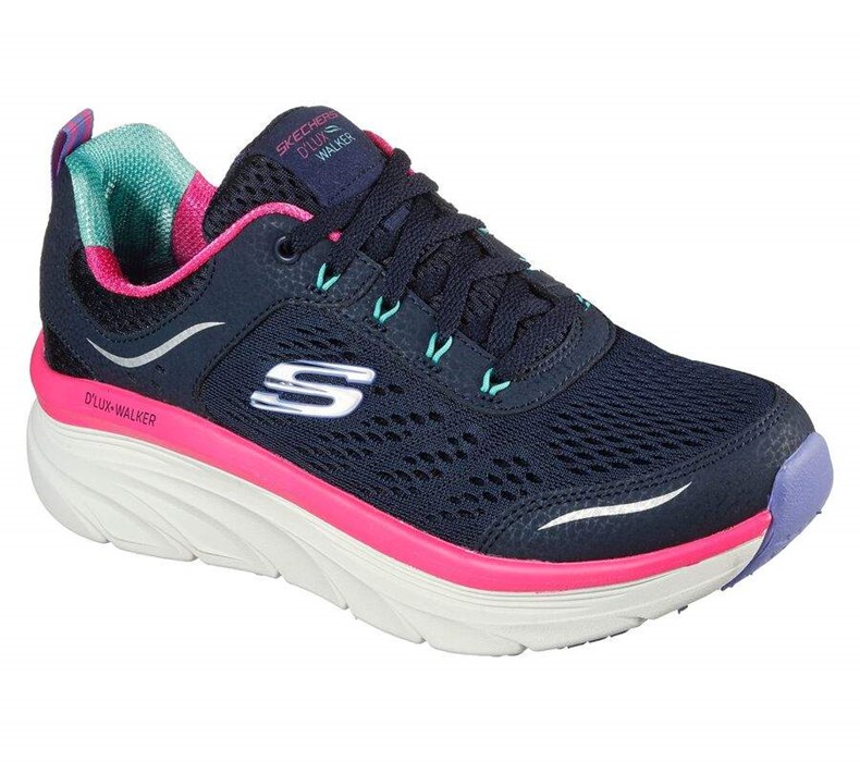 Dámské Trekové Boty Skechers Relaxed Fit: D\'Lux Walker - Infinite Motion Tmavě Blankyt Viacfarebný | BAGWQTF-75