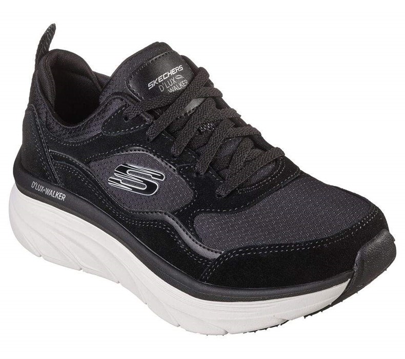 Dámské Trekové Boty Skechers Relaxed Fit: D\'Lux Walker - New Moment Černé Bílé | BRTUICG-76