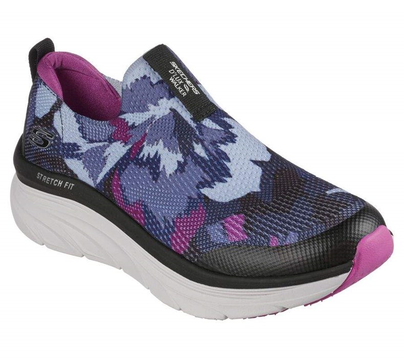 Dámské Trekové Boty Skechers Relaxed Fit: D\'Lux Walker - Fresh Fall Černé Fialové | JGSFWPN-06