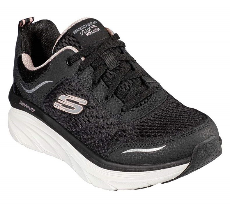 Dámské Trekové Boty Skechers Relaxed Fit: D\'Lux Walker - Infinite Motion Černé Růžové | JVGCWNT-69