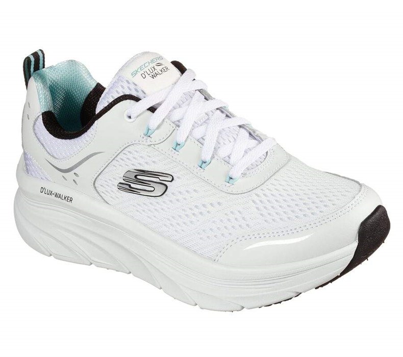 Dámské Trekové Boty Skechers Relaxed Fit: D\'Lux Walker - Infinite Motion Bílé Černé | UMIVNRK-82