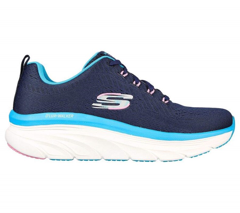 Dámské Trekové Boty Skechers Relaxed Fit: D'Lux Walker - Fresh Finesse Tmavě Blankyt Tyrkysové | VLMTEKH-26