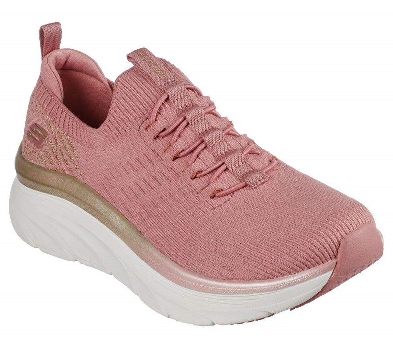 Dámské Trekové Boty Skechers Relaxed Fit: D\'Lux Walker - Let it Glow Růžové | WMIHRCB-69