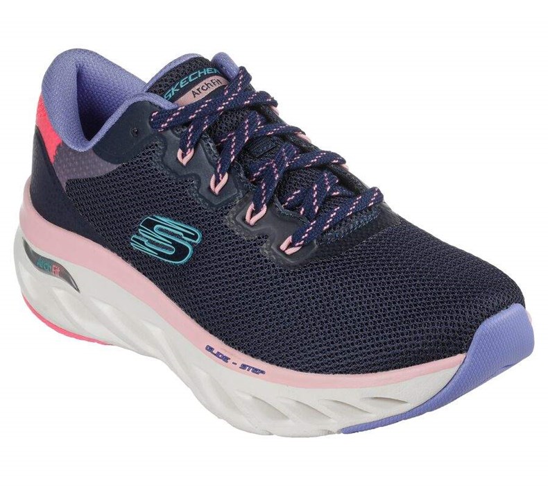 Dámské Tréninkové Boty Skechers Arch Fit Glide-Step - Highlighter Tmavě Blankyt Viacfarebný | HJNLQTS-05