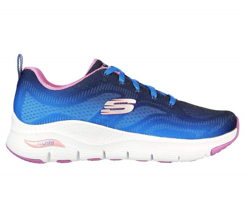 Dámské Tréninkové Boty Skechers Arch Fit - Vibrant Step Tmavě Blankyt Viacfarebný | IKGXDSZ-24