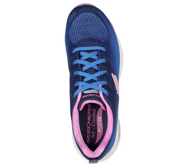 Dámské Tréninkové Boty Skechers Arch Fit - Vibrant Step Tmavě Blankyt Viacfarebný | IKGXDSZ-24