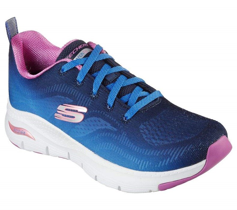 Dámské Tréninkové Boty Skechers Arch Fit - Vibrant Step Tmavě Blankyt Viacfarebný | IKGXDSZ-24