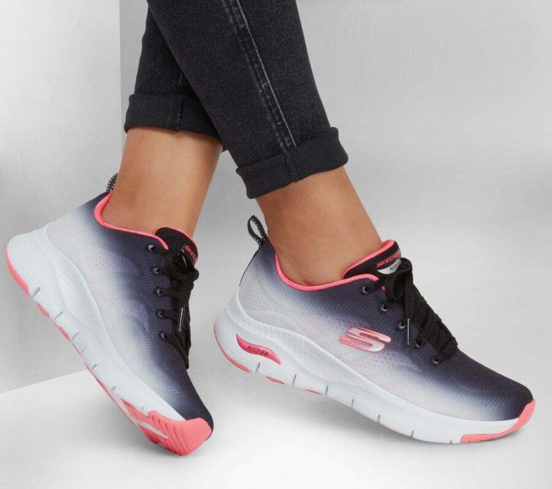 Dámské Tréninkové Boty Skechers Arch Fit - Vibrant Step Černé Viacfarebný | SIJWDBU-81