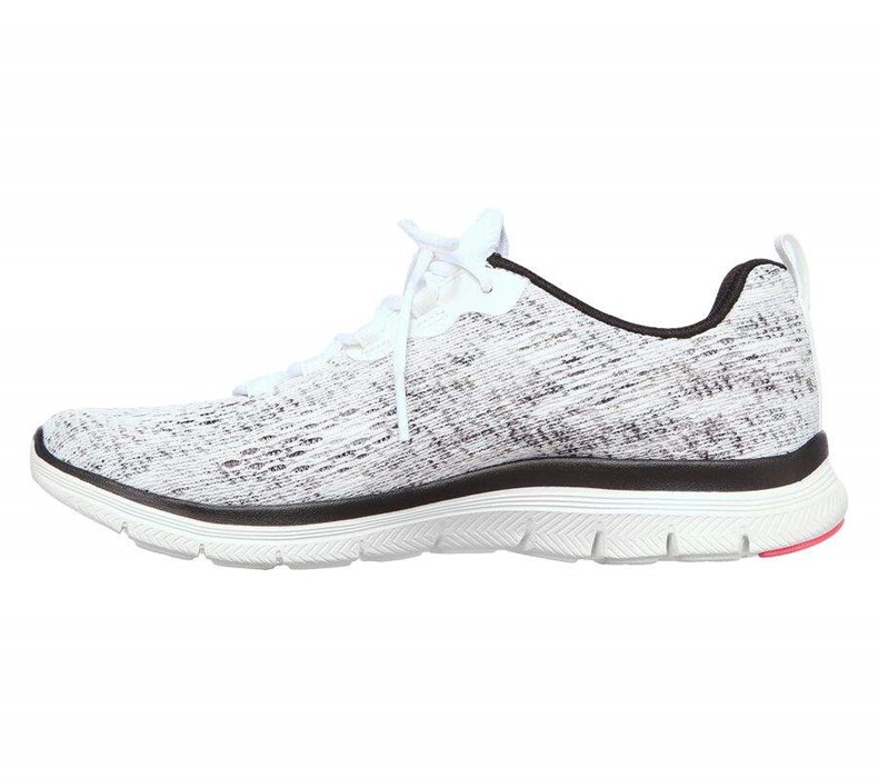 Dámské Tréninkové Boty Skechers Flex Appeal 4.0 - Vivid Spirit Bílé Černé | OYZBPRE-48