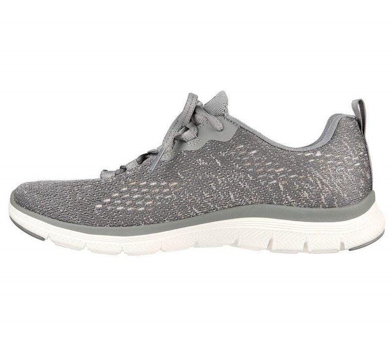 Dámské Tréninkové Boty Skechers Flex Appeal 4.0 - Vivid Spirit Šedé Růžové | PNOFUYJ-19