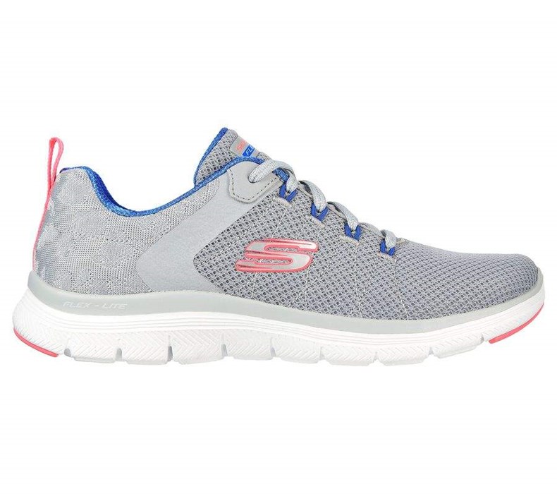 Dámské Tréninkové Boty Skechers Flex Appeal 4.0 - Elegantní Ways Šedé Viacfarebný | SGAWQCU-06