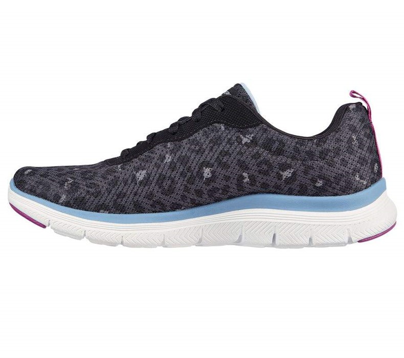 Dámské Tréninkové Boty Skechers Flex Appeal 4.0 - Rich Flair Černé Blankyt | XETKQWH-89