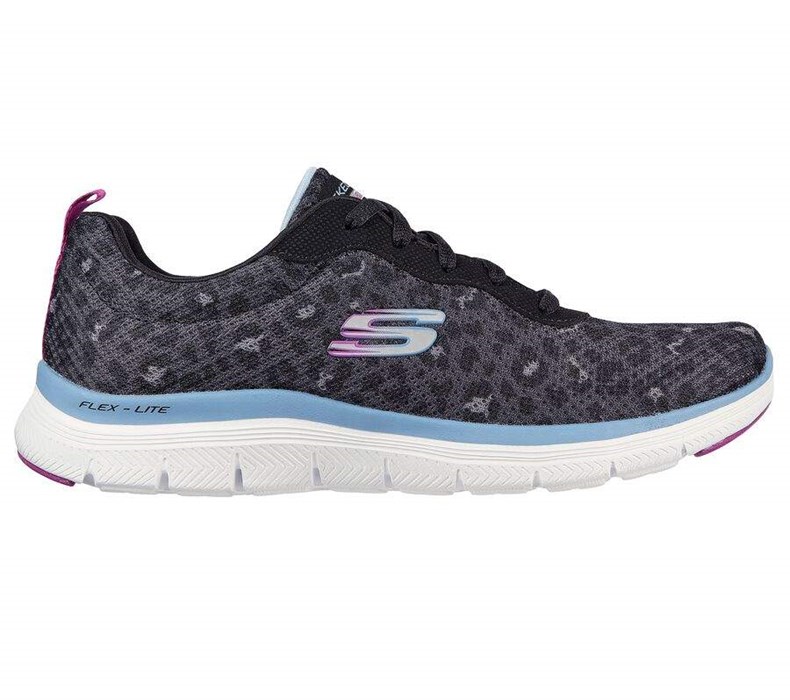 Dámské Tréninkové Boty Skechers Flex Appeal 4.0 - Rich Flair Černé Blankyt | XETKQWH-89