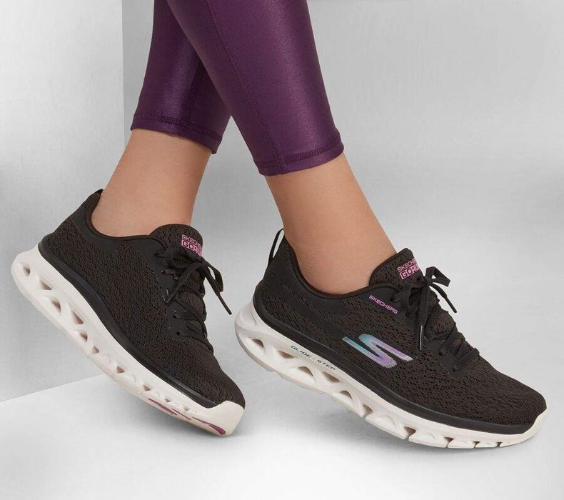 Dámské Tréninkové Boty Skechers GO RUN Glide-Step Flex Černé Bílé | IATMJPW-53