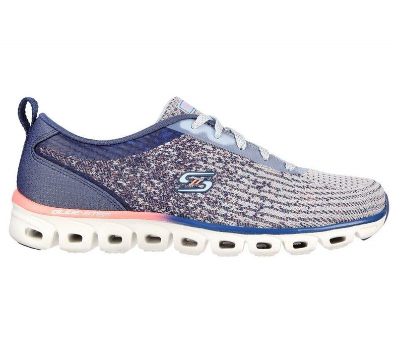 Dámské Tréninkové Boty Skechers Glide-Step Sportovní - Head Start Šedé Fialové | USOCTDZ-91