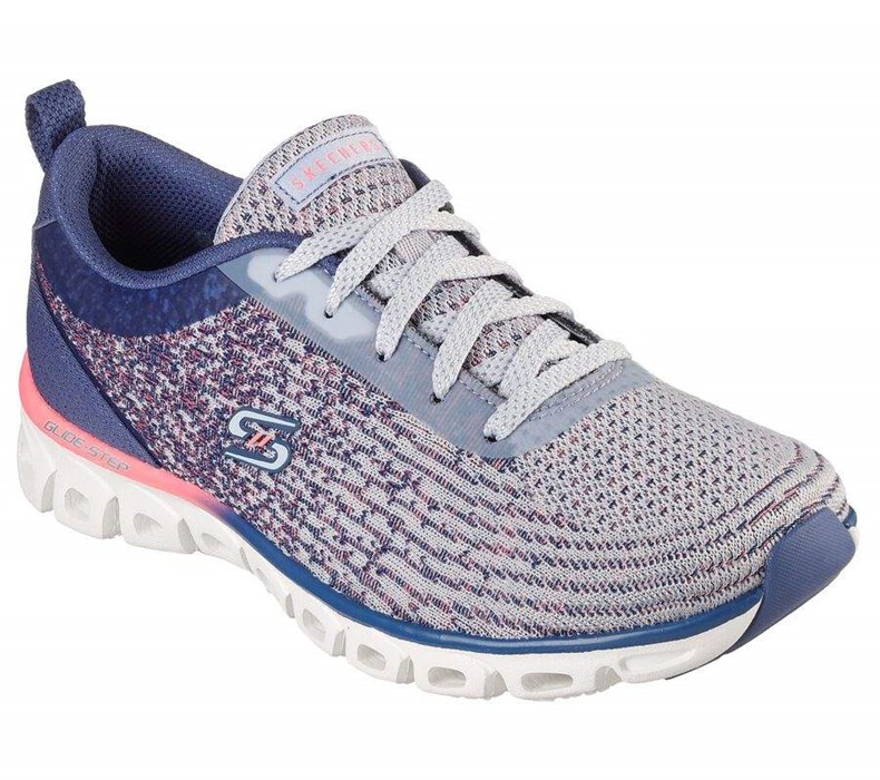 Dámské Tréninkové Boty Skechers Glide-Step Sportovní - Head Start Šedé Fialové | USOCTDZ-91