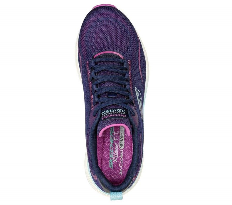 Dámské Tréninkové Boty Skechers Relaxed Fit: D'Lux Fitness Tmavě Blankyt Fialové | BVGURWC-62