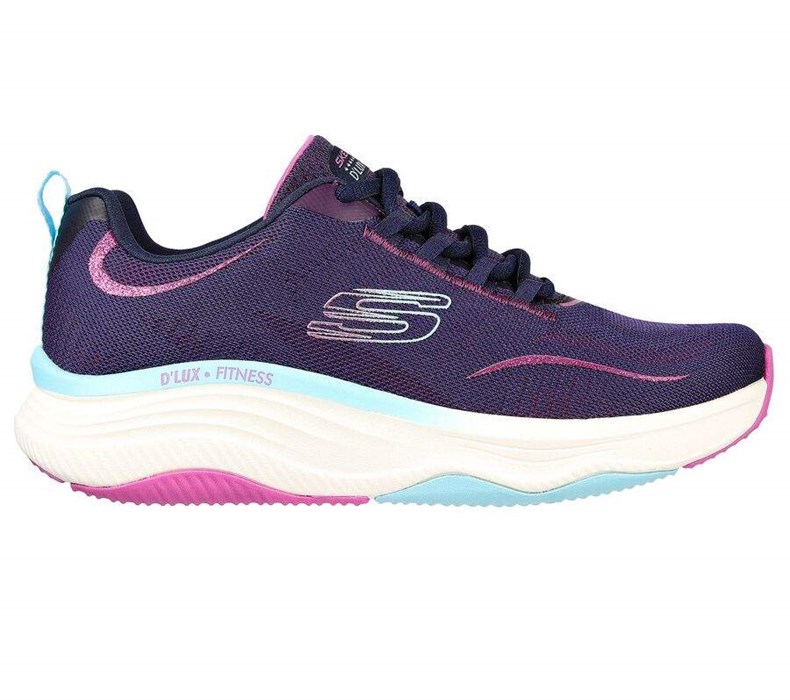 Dámské Tréninkové Boty Skechers Relaxed Fit: D'Lux Fitness Tmavě Blankyt Fialové | BVGURWC-62