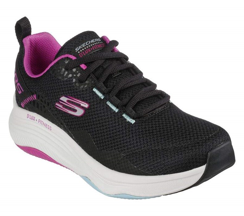 Dámské Tréninkové Boty Skechers Relaxed Fit: D\'Lux Fitness - Roam Free Černé Růžové | GPWBOMF-01