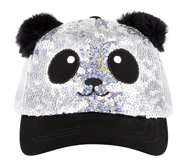 Dívčí Klobouky Skechers Sequin Panda Stříbrné Černé | XQULYOH-72